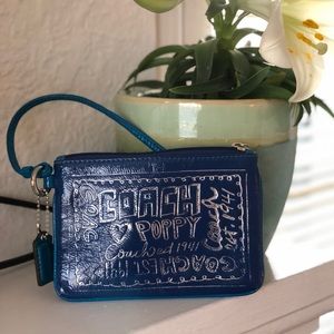 Blue Coach Wristlet